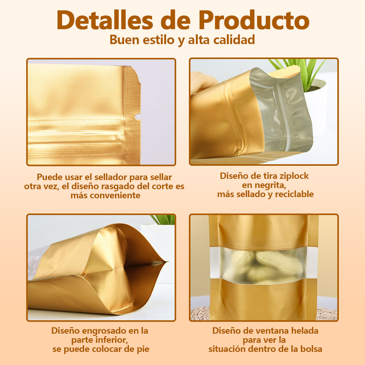 Vanance 200pcs Bolsas De Plastico Dorado Bolsas Holográfica Tornasol Bolsas Resellables Para Boutique Stand Up Pouch De Plastico Bolsa Ecologica 10x15cm