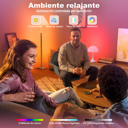 Vanance Smart Light Bulbs 2Pack, Color Changing Light Bulb Works w/Alexa Google Home, 9W A19 E26 800LM RGBTW Colored LED Bulbs, 50+ DIY Scenes, Music Sync, App & Voice Control WiFi Light Bulbs