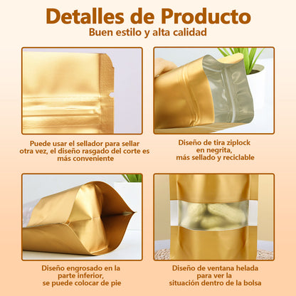 Vanance 200pcs Bolsas De Plastico Dorado Bolsas Holográfica Tornasol Bolsas Resellables Para Boutique Stand Up Pouch De Plastico Bolsa Ecologica 10x15cm